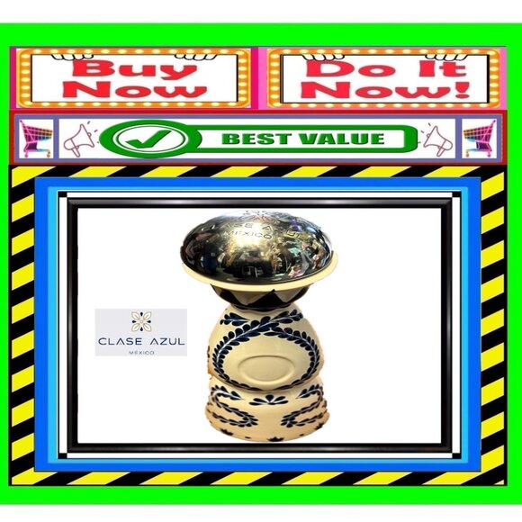 📢 CLASE AZUL Tequila ➕🆒 EMPTY BOTTLE Painted Reuseable DISPLAY 💸BUY NOW‼️🟢 - Picture 4 of 16